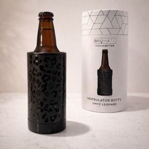 BRUMATE Hopsulator Bott'l Holder for Glass Bottles- Onyx Leopard Thermal Cooler
